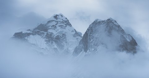 Ama Dablam mountain peak view from Dingboche village, Everest region, Nepal, Asia