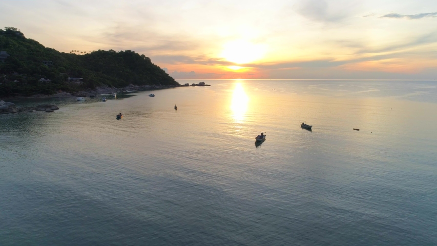 Flight over sea at Thong Nai Pan Yai Beach | Shutterstock HD Video #1032751250