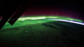 Planet Earth view seen from the International Space Station with Aurora Borealis , Time Lapse 4K. Images courtesy of NASA Johnson Space Center.