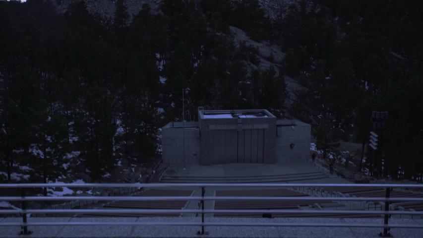 Mount Rushmore At Night under Lighs Mountain in South Dakota