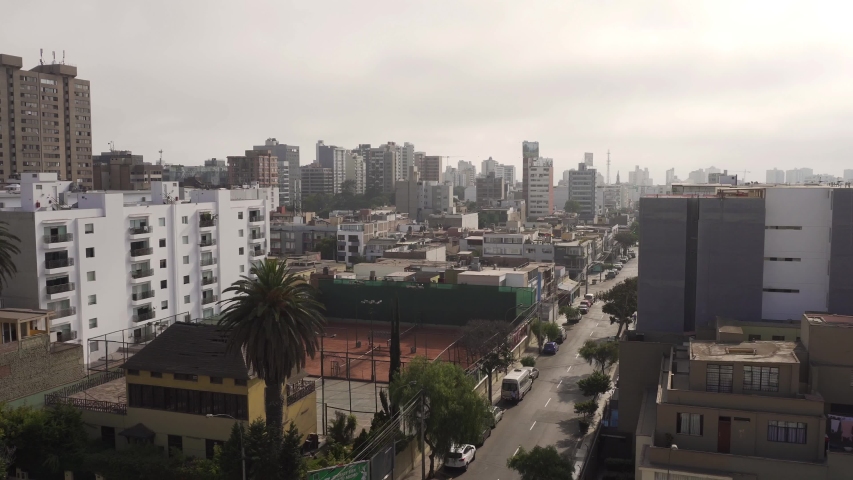 Urban cityscape of Lima with skyscrapers and modern architecture, Peru