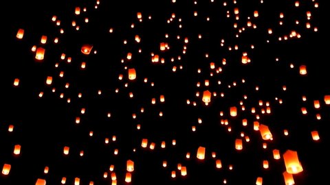 Floating of Thailand,china and Asia flying Lanterns