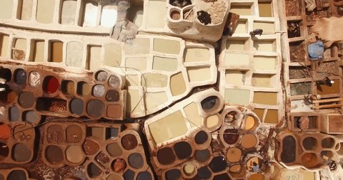AERIAL: leather tannery in Fez