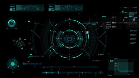 Circle Hud Head Display Interface Target Stock Footage Video (100% ...