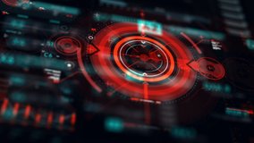 Target pointer and Futuristic user interface HUD GUI digital text number element for cyber technology concept with shallow depth of field dark and grain processed - Powered by Shutterstock - Get 15% off with code: PIKWIZARD15