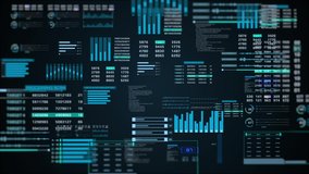 HUD Futuristic Fly In Through Element Digital Technology Motion. Zoom In Object Cyber Space Data Information For Screensaver Background. - Powered by Shutterstock - Get 15% off with code: PIKWIZARD15