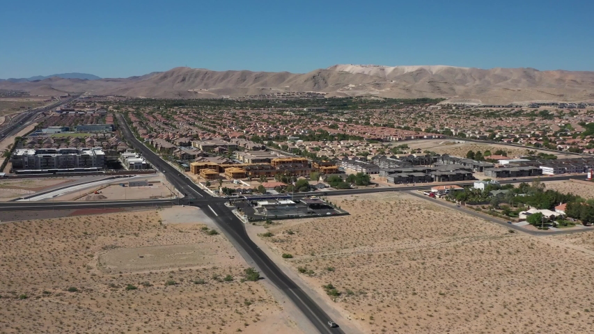 Drone Flight Over Las Vegas Nevada Suburbs | Shutterstock HD Video #1032843566