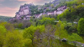 Rocamadour village, France, a beautiful medieval and picturesque town a rock over a gorge, is an UNESCO world culture heritage site
