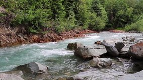 Time lapse clip of Fitzsimmons Creek running through Whistler Village, in Whistler BC, Canada.
