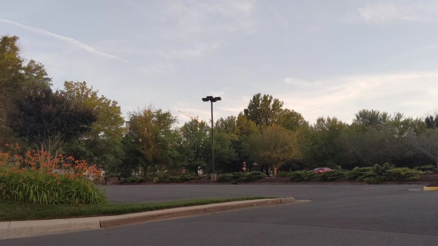 almost empty parking in the summer in the USA