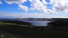 Timelapse video from Malta, Selmun area on a sunny and windy autumn day. Showing the stunning landscape with Xemxija Bay in the background. 2018.11.04