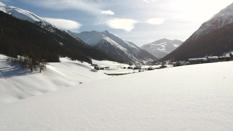 revealing the mountain view in the valley of livigno italy