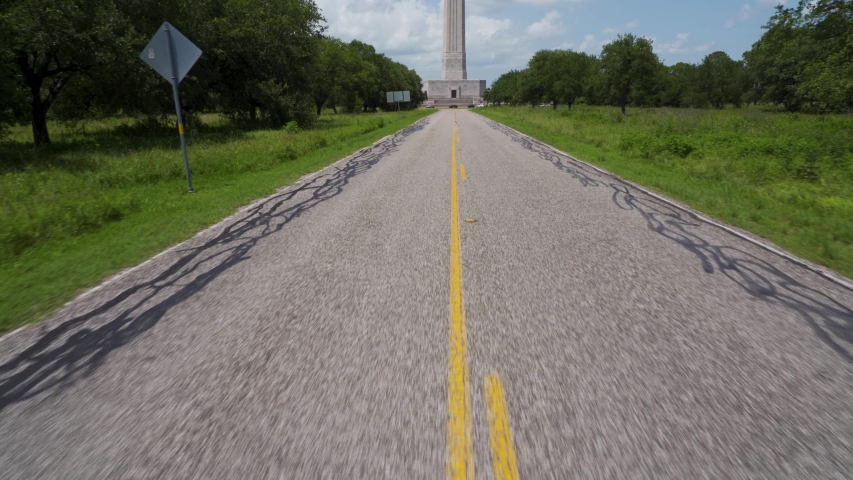 San Jacinto Monument Entrance Road in Houston Texas