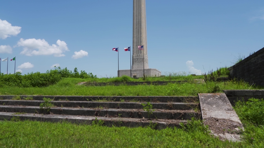 Grassy steps leading to the San Jacinto Monument Houston, Texas