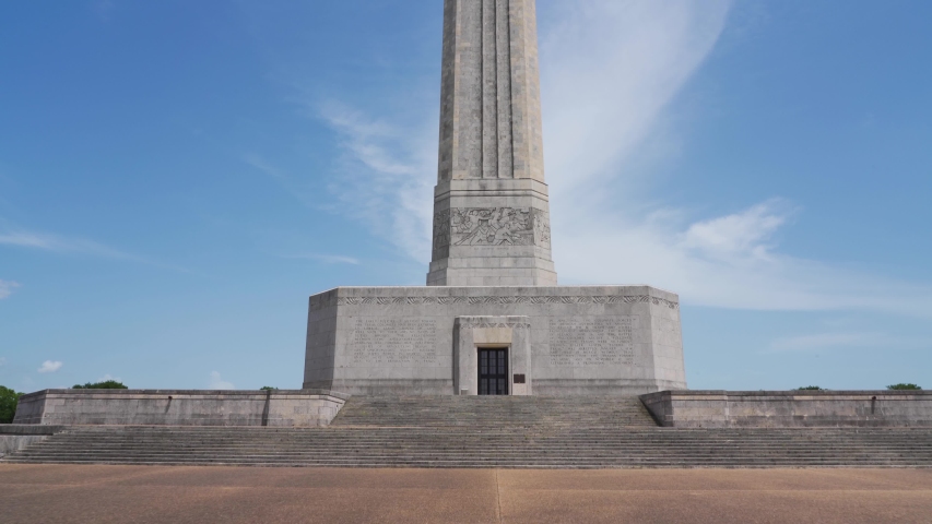 San Jacinto Monument tilt up from base to top- Houston, Texas
