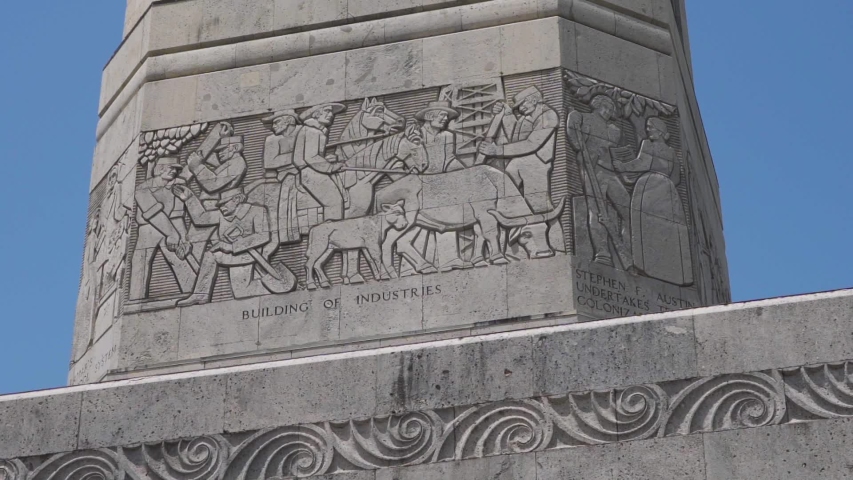Close Up of Artwork on San Jacinto Monument in Houston, Texas