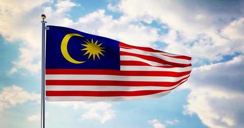 Malaysian Flag Waving Wind Shows Malaysia Stock Footage Video (100% ...