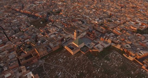 AERIAL: Old medina in Marrakech