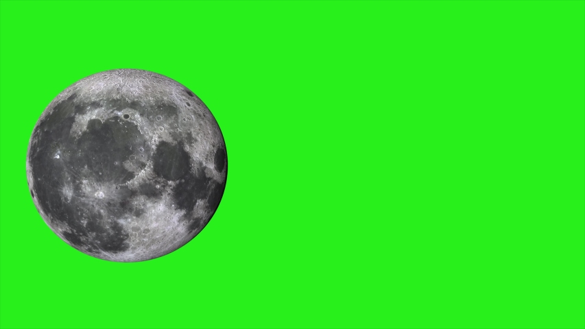 Moon On Green Screen Moon Rotates Stock Footage Video (100% Royalty ...