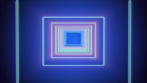 Vj Abstract Neon Square Tunnel の動画素材 ロイヤリティフリー Shutterstock