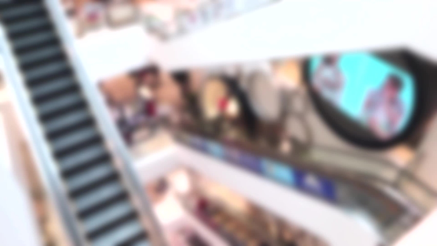 Blurred, People in Central Bangna Shopping Mall