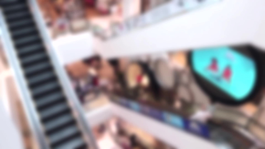 Blurred, People in Central Bangna Shopping Mall