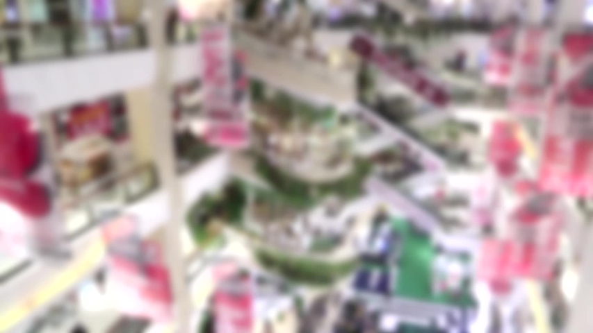 Blurred, People in Central Bangna Shopping Mall