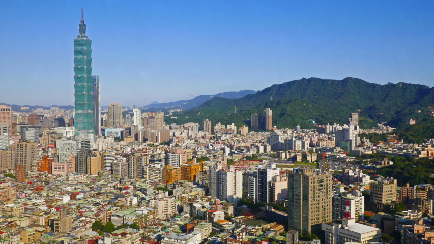 Taipei city skyline on a beautiful day. Taiwan