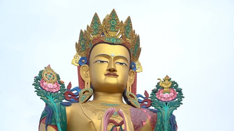 The biggest maitreya buddha statue in ladakh, India.