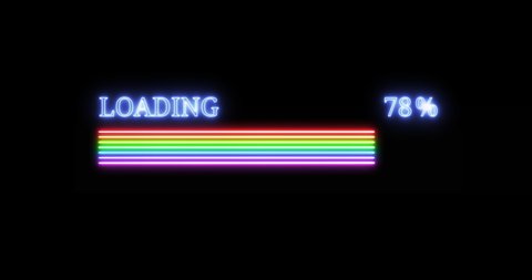 Seven Rainbow Colors Glowing Neon Loading Stock Footage Video (100% ...