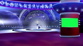Astrology related background set for TV program. Seamless loopable HD video.