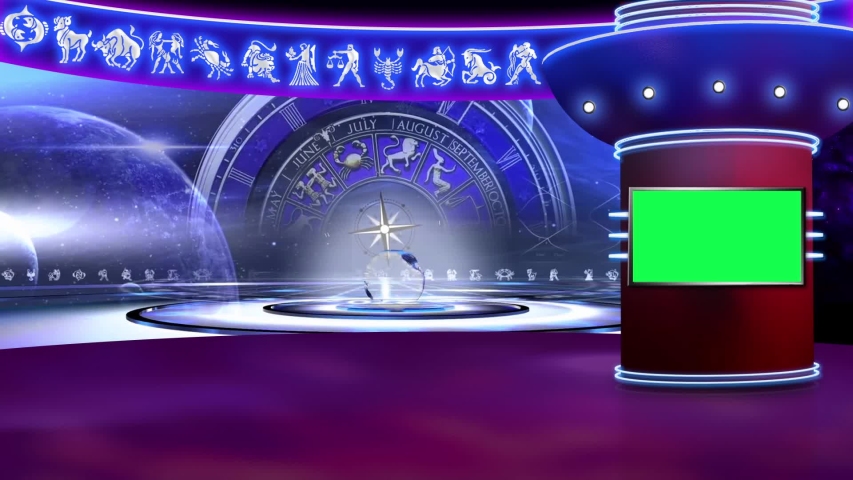 Astrology related background set for TV program. Seamless loopable HD video.