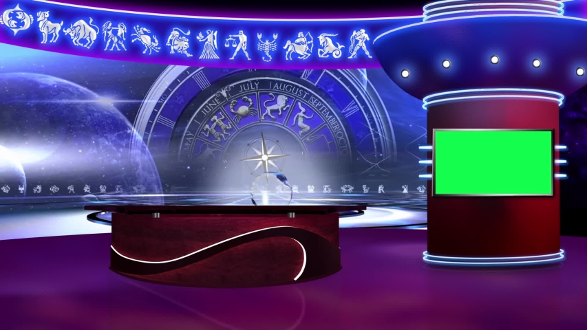 Astrology related background set for TV program. Seamless loopable HD video.