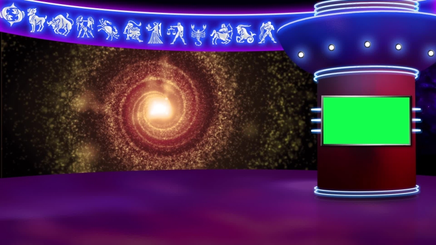 Astrology related background set for TV program. Seamless loopable HD video.