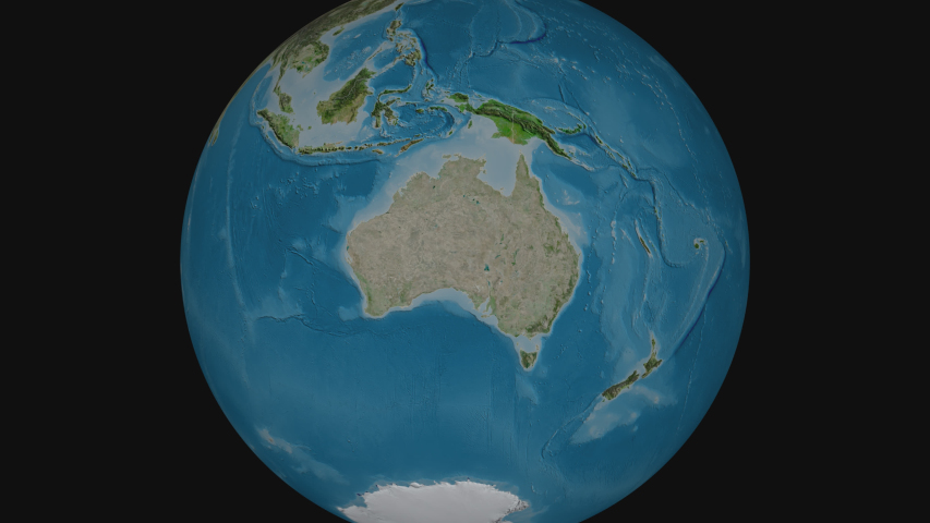 Tasmania - state of Australia with its capital zoomed on the satellite map of the globe