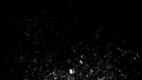 water drops fly up. on black background