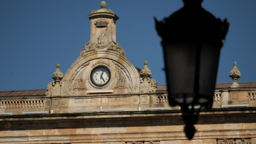 Clock in the main square of Gijón