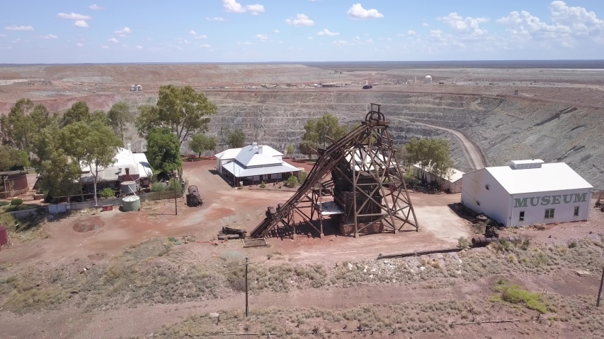 
Aerial view of the Mining Museum in Kalgoorlie. The historical museum is located on the edge of the endless mine
