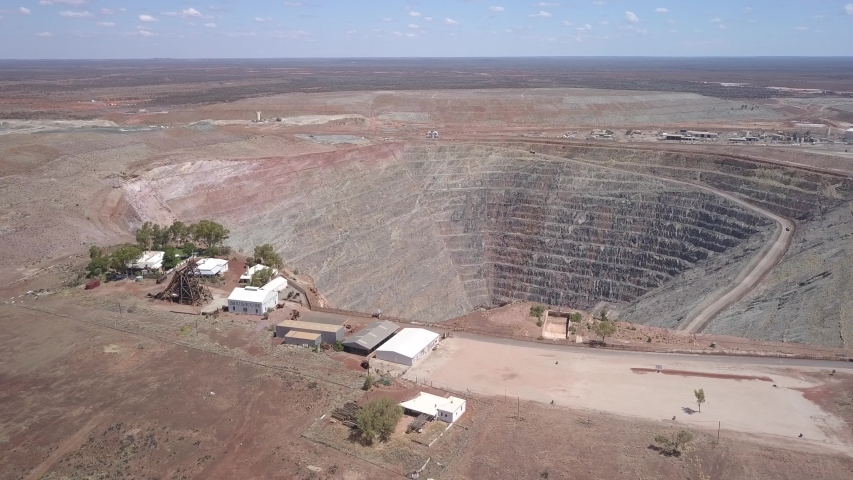 
Aerial view of the Mining Museum in Kalgoorlie. The historical museum is located on the edge of the endless mine
