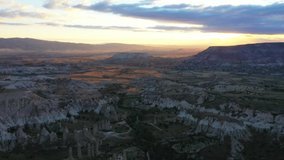 Amazing sunrise in the valley of Cappadocia