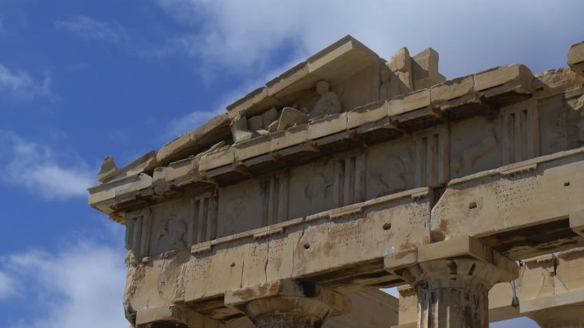 Low angle view of the Parthenon portico on the acropolis