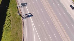 Aerial view of traffic on highway
