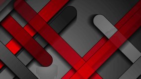 Red and black stripes abstract tech motion design. Corporate geometric background. Seamless looping. Video animation Ultra HD 4K 3840x2160