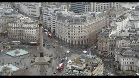 Trafalgar Square Aerial Footage Day