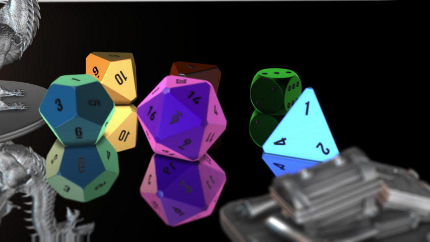 COLORS DICE with miniature-TABLE TOP GAME DICE