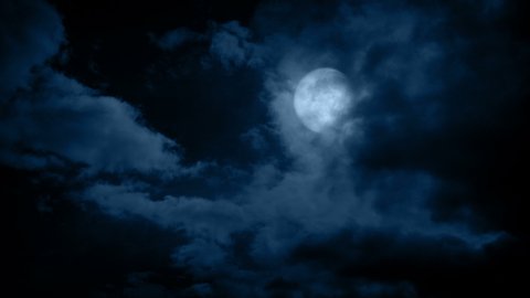 Clouds Moving Over The Moon