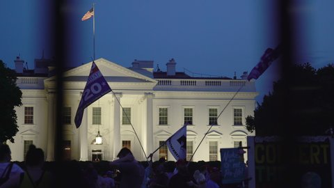 Washington DC, / USA July 3rd 2019.  President Donald Trump supporters have rally outside of the White House the night before Trump's 4th of July celebration.
