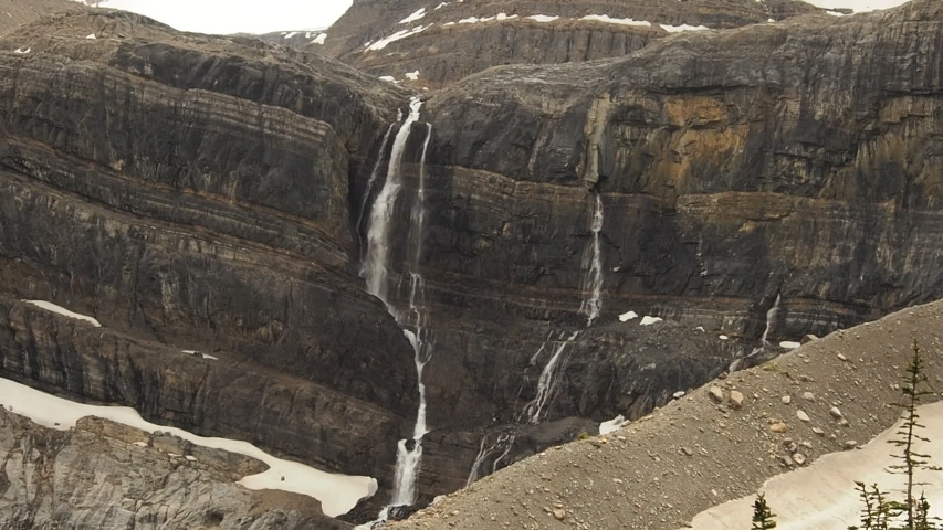 Bow Falls upstream from Bow Lake at Banff National Park Canada