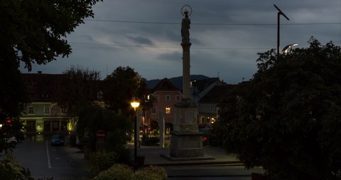 Zeitraffer Timelapse in Weiz (Hauptplatz/Mainsquare) in the Morning/Night