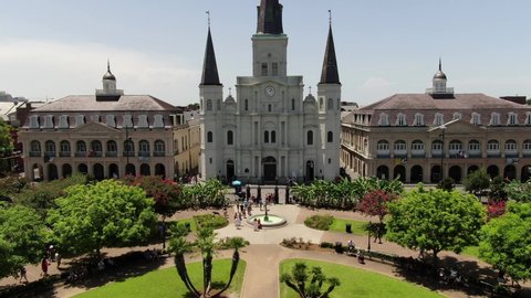 New Orleans, Louisiana / United States - June 1, 2019 : Aerial footage of New Orleans, Louisiana. 